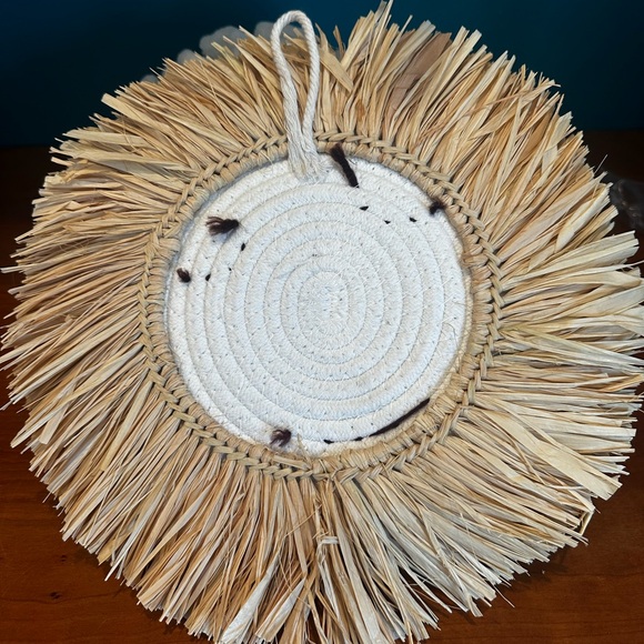 NEW - Handmade Fabric, Raffia Crocheted/Knitted Nursery/Playroom Lion Wall Decor - Picture 2 of 3